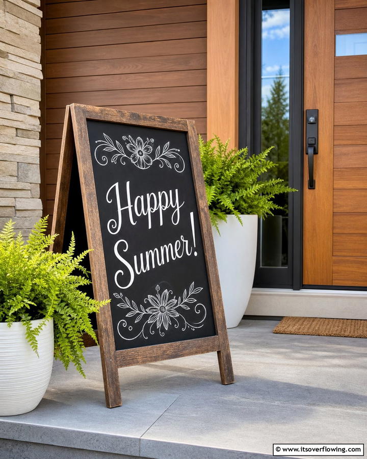 Chalkboard Welcome Signs - 25 Summer Front Door Decor Ideas to Welcome the Season