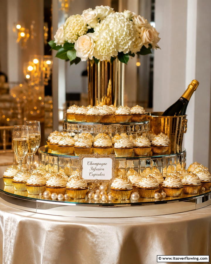 Champagne Infusion - 30 Wedding Cupcake Ideas for Unforgettable Celebrations