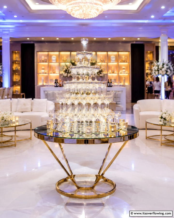 Champagne Tower Toast - 30 Timeless Classic Wedding Inspiration Ideas for Elegant Celebrations
