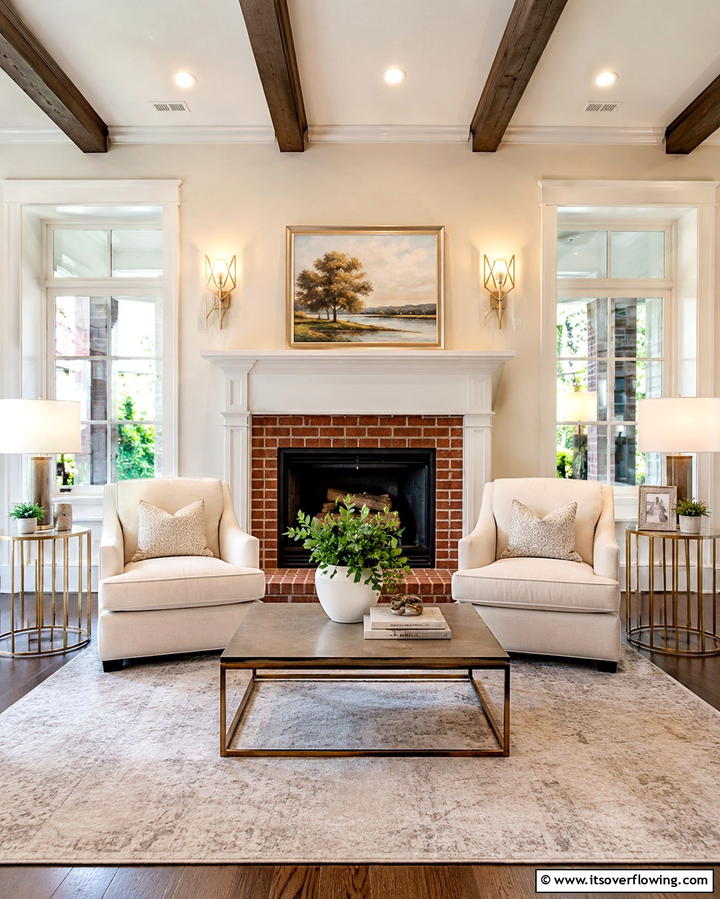 Chandelier Above the Fireplace for Elegance - 25 Fireplace Lighting Ideas to Create a Warm and Inviting Ambiance