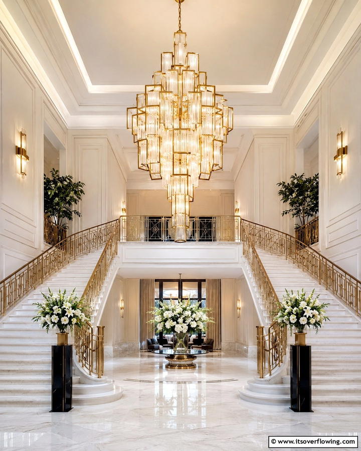 Chandelier Lighting for Grand Staircases - 25 Staircase Lighting Ideas to Illuminate Your Home