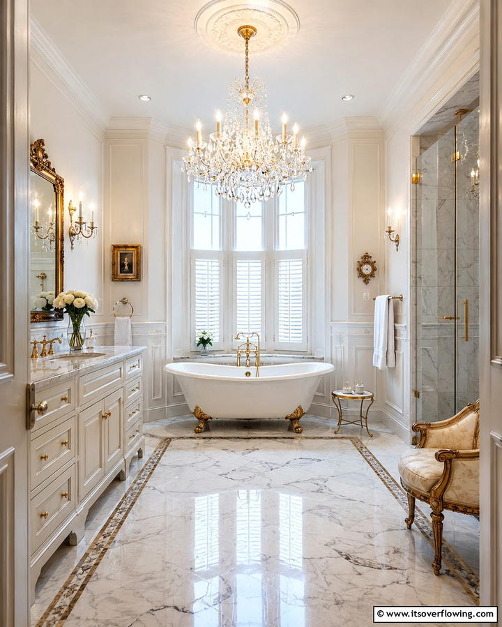 Chandeliers for Timeless Elegance - 25 Bathroom Ceiling Lighting Ideas to Brighten Your Space