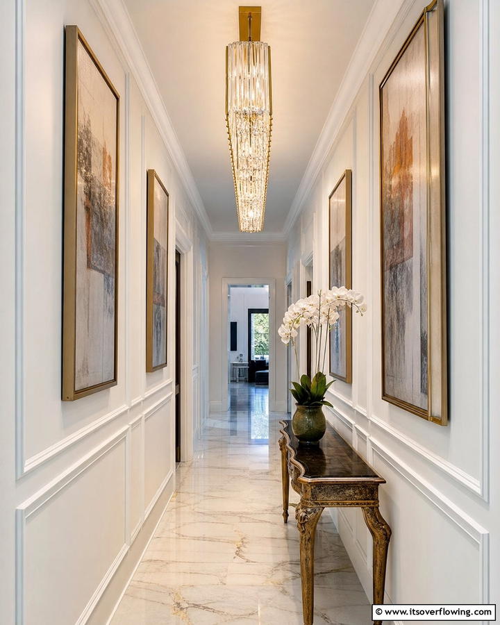 Chandeliers for a Luxurious Statement - 20 Narrow Hallway Lighting Ideas to Brighten Your Space