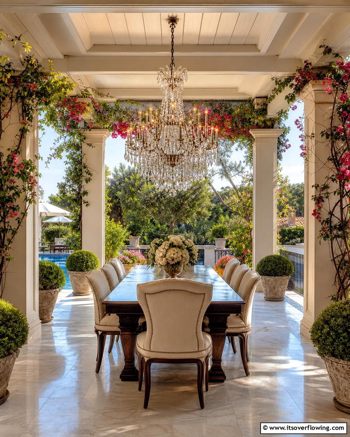 Chandeliers for a Sophisticated Statement - 20 Covered Patio Lighting Ideas for Outdoor Ambiance