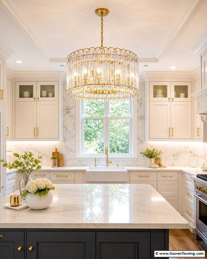 Chandeliers for a Touch of Elegance - 20 Kitchen Sink Lighting Ideas for a Brighter Space