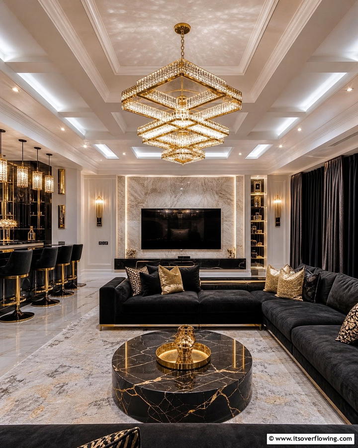 Chandeliers for a Touch of Luxury - 20 Basement Lighting Ideas to Brighten Your Space
