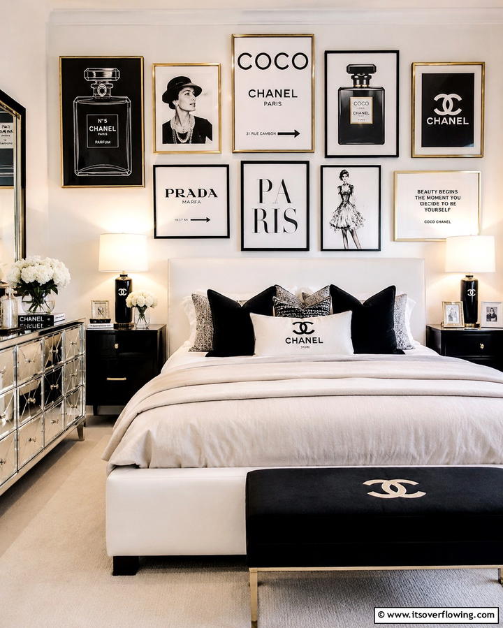 Chanel Inspired Wall Art - 25 Chanel Bedroom Ideas for a Luxurious and Chic Space