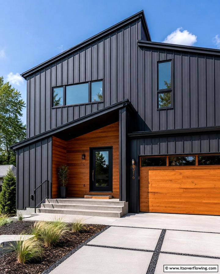 Charcoal Black - 25 Trending House Siding Colors for Curb Appeal
