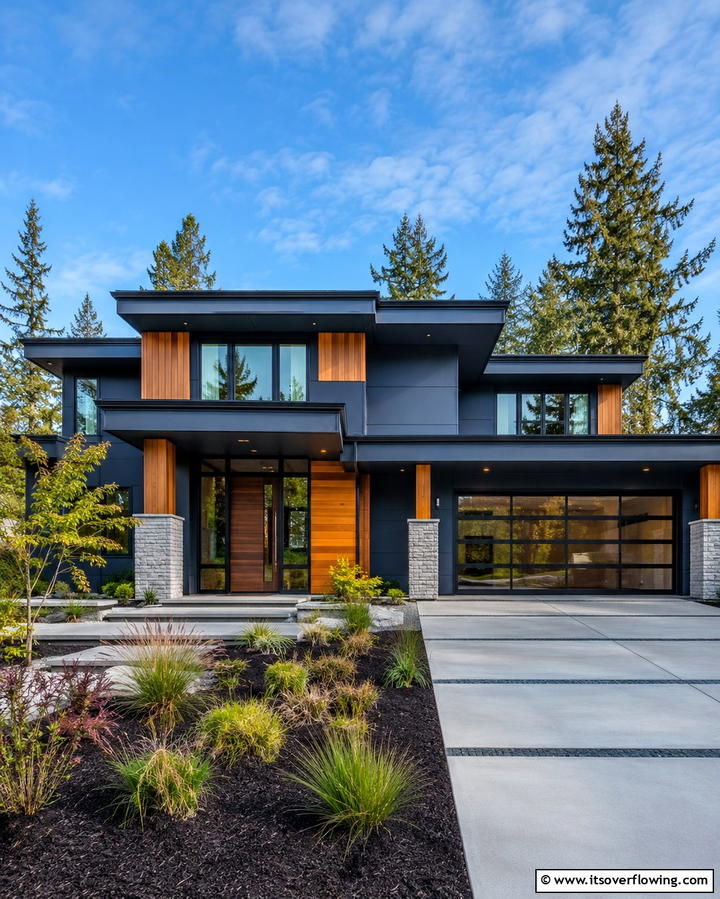Charcoal Blue for a Sophisticated Twist - 25 Paint Colors for a Modern Black House With Cedar Accents