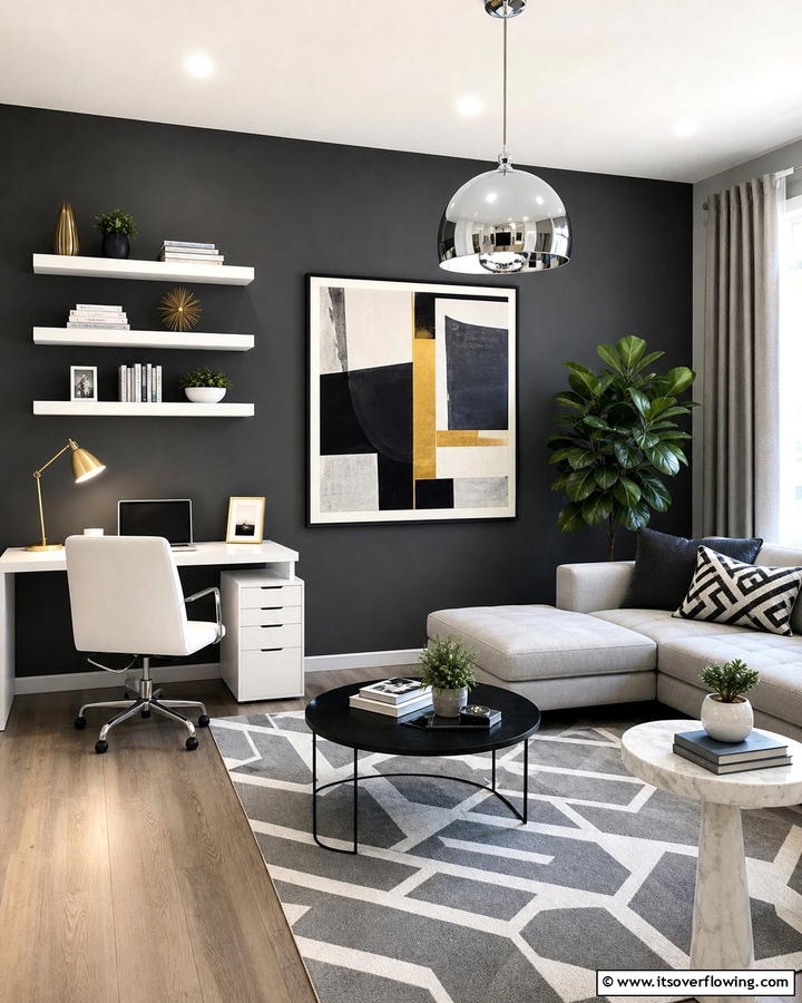 Charcoal Chic - 21 Accent Wall Color Ideas for Bold Interior Transformations