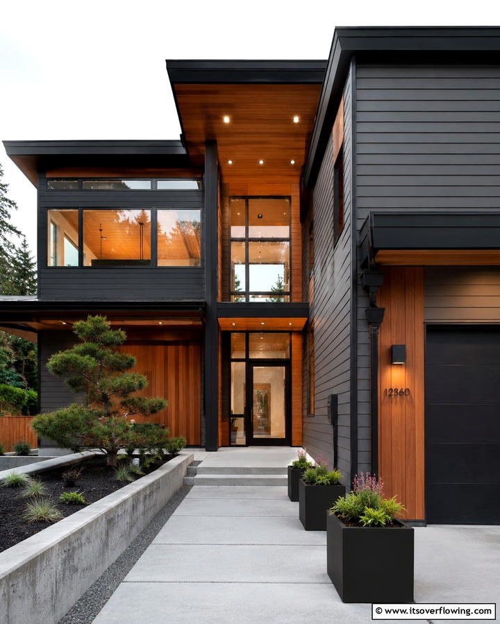 Charcoal Gray for Subtle Sophistication - 25 Paint Colors for a Modern Black House With Cedar Accents