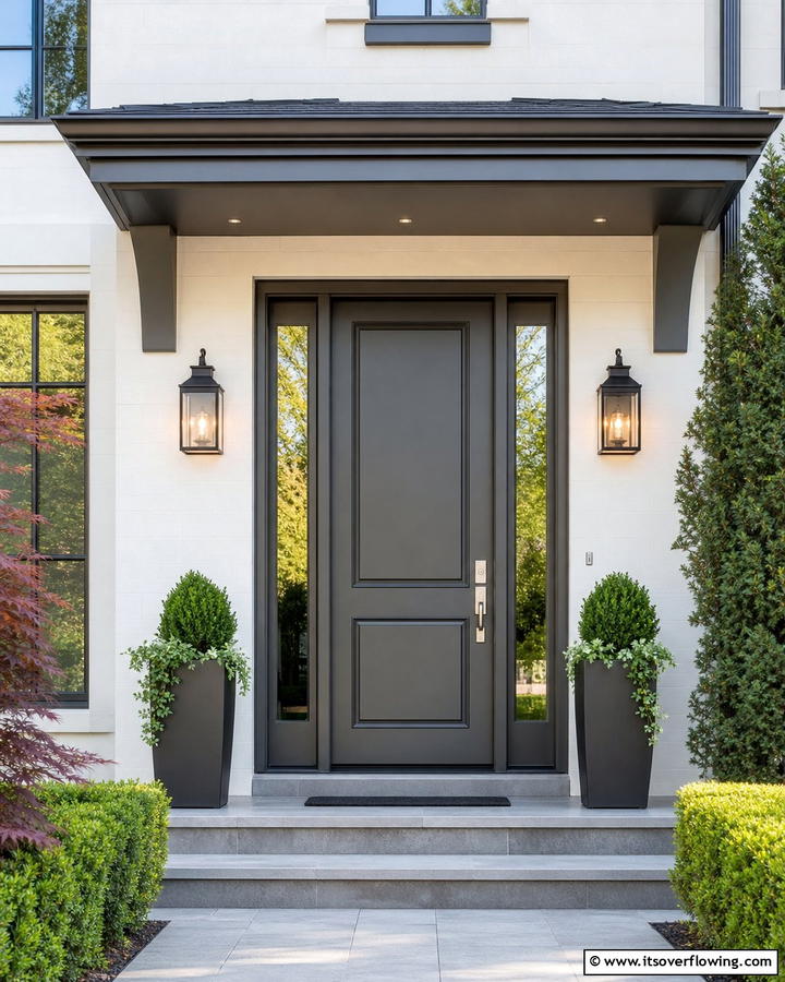 Charcoal Gray with Matte Finish - 20 Dark Gray Front Door Ideas for a Modern Entryway