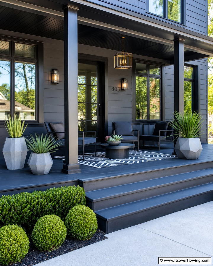 Charcoal for Modern Sophistication - 17 Porch Paint Color Ideas for Inviting Outdoor Spaces