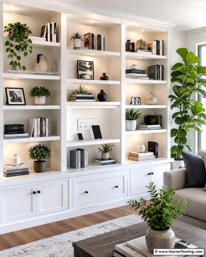 Charging Station Inside a Bookshelf - 25 Smart Charging Station Ideas for a Tidy Home