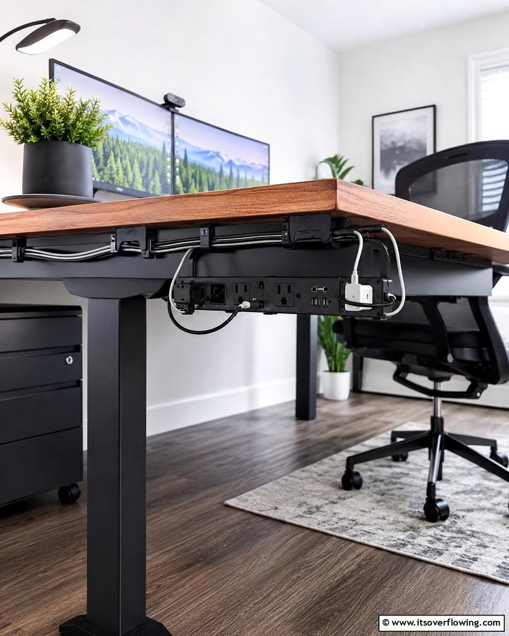 Charging Station Under a Desk - 25 Smart Charging Station Ideas for a Tidy Home