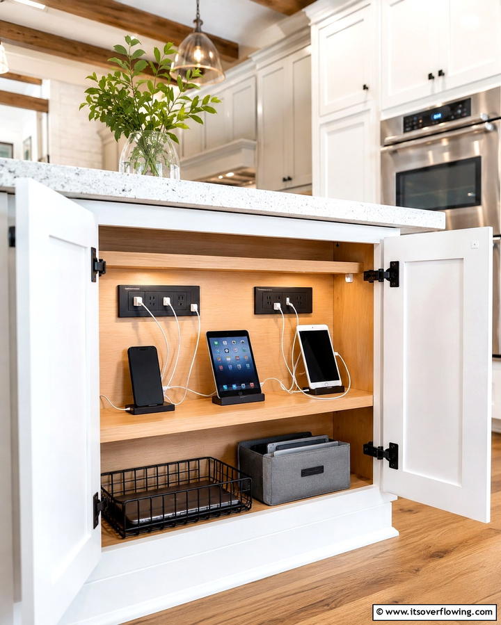 Charging Station in a Cabinet - 25 Smart Charging Station Ideas for a Tidy Home