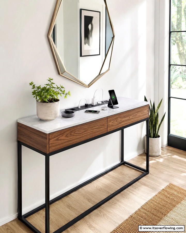 Charging Station with Cord Management - 25 Smart Charging Station Ideas for a Tidy Home