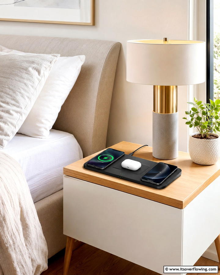 Charging Station with Wireless Pads - 25 Smart Charging Station Ideas for a Tidy Home