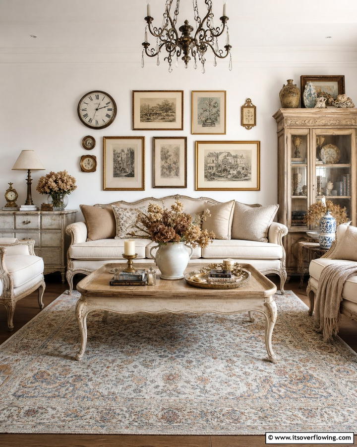 Charming Accessories - 21 French Country Living Room Ideas for Rustic Elegance