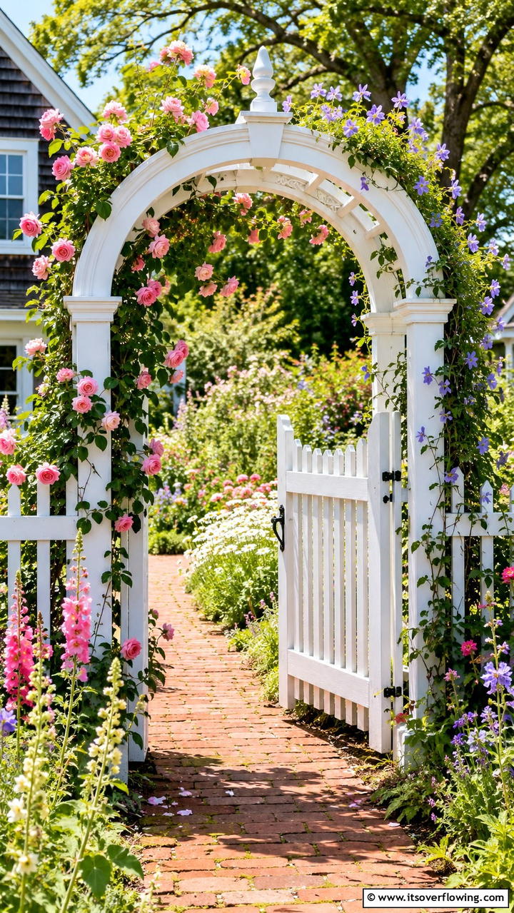 Charming Arched Arbor Gate - 30 Garden Arch Ideas for Enchanting Outdoor Spaces