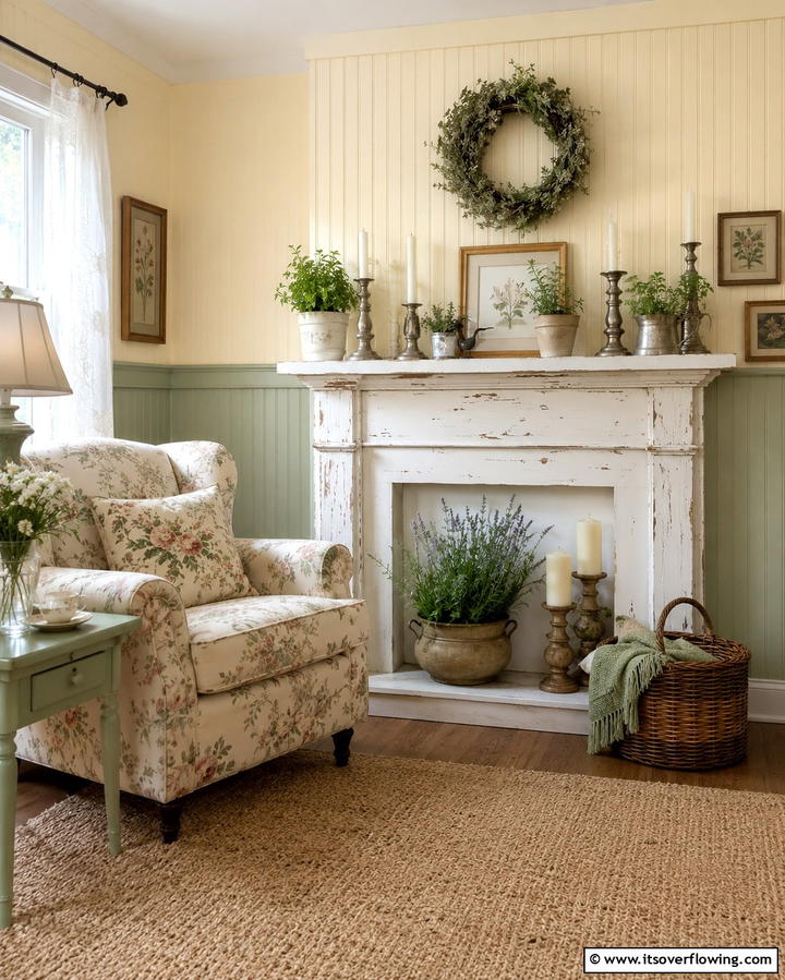 Charming Cottage Faux Fireplace - 30 Faux Fireplace Ideas to Add Warmth Anywhere
