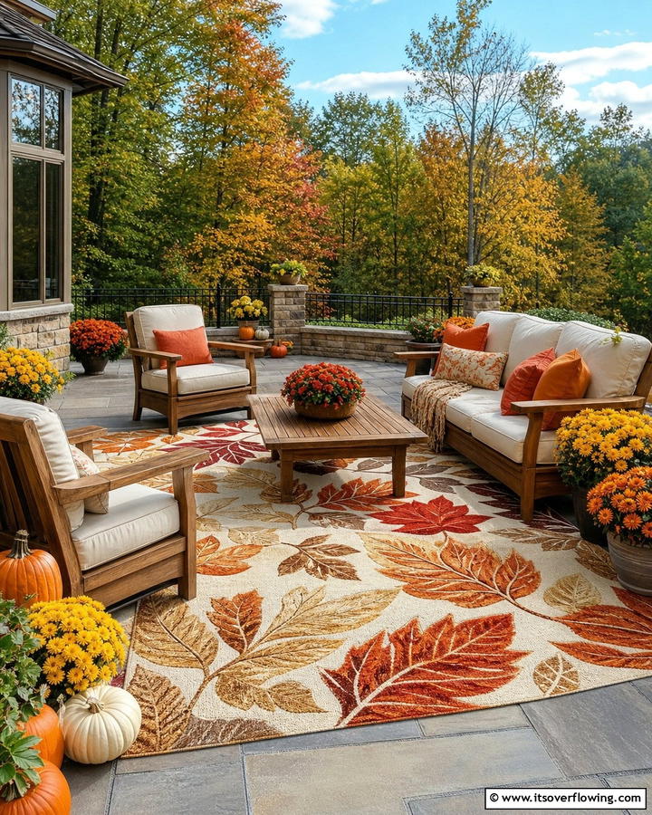 Charming Fall Outdoor Rugs - 21 Fall Outdoor Decorating Ideas for a Cozy Vibe