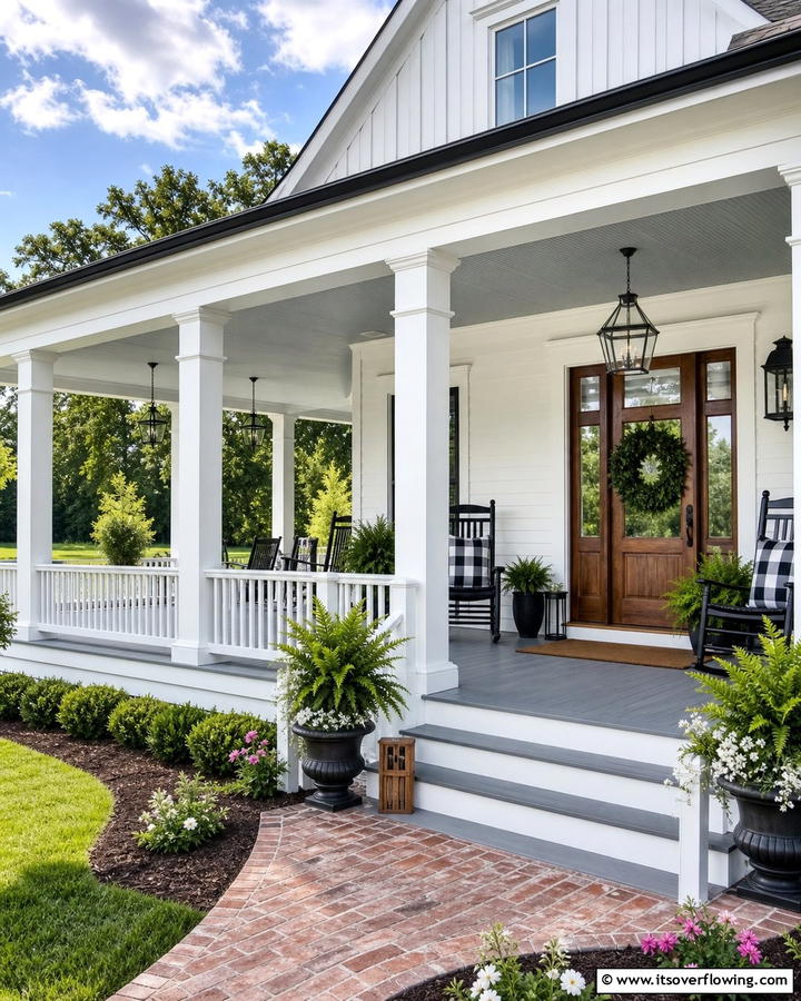 Charming Farmhouse Porch Design - 21 Modern Farmhouse Exterior Ideas to Boost Curb Appeal