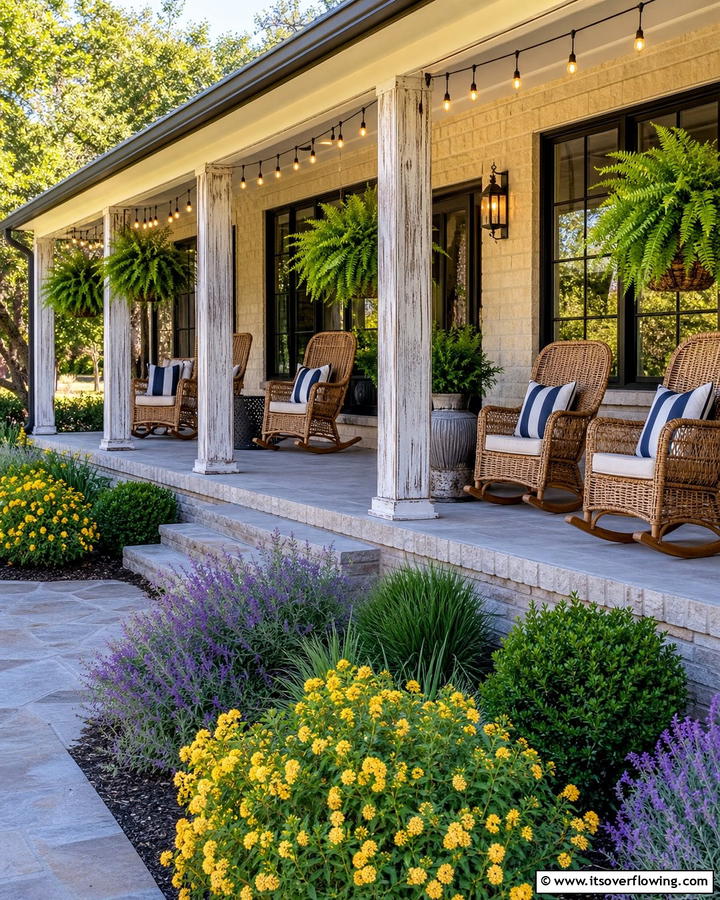 Charming Front Porch Retreat - 21 Ranch Home Curb Appeal Inspiration Ideas