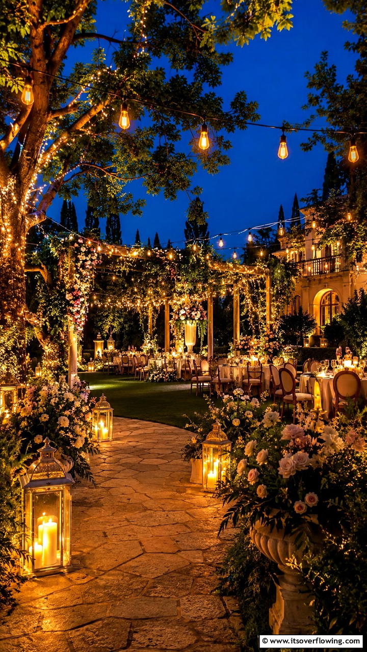 Charming Garden Lighting - 30 Bridgerton Wedding Ideas for Regency-Inspired Celebrations