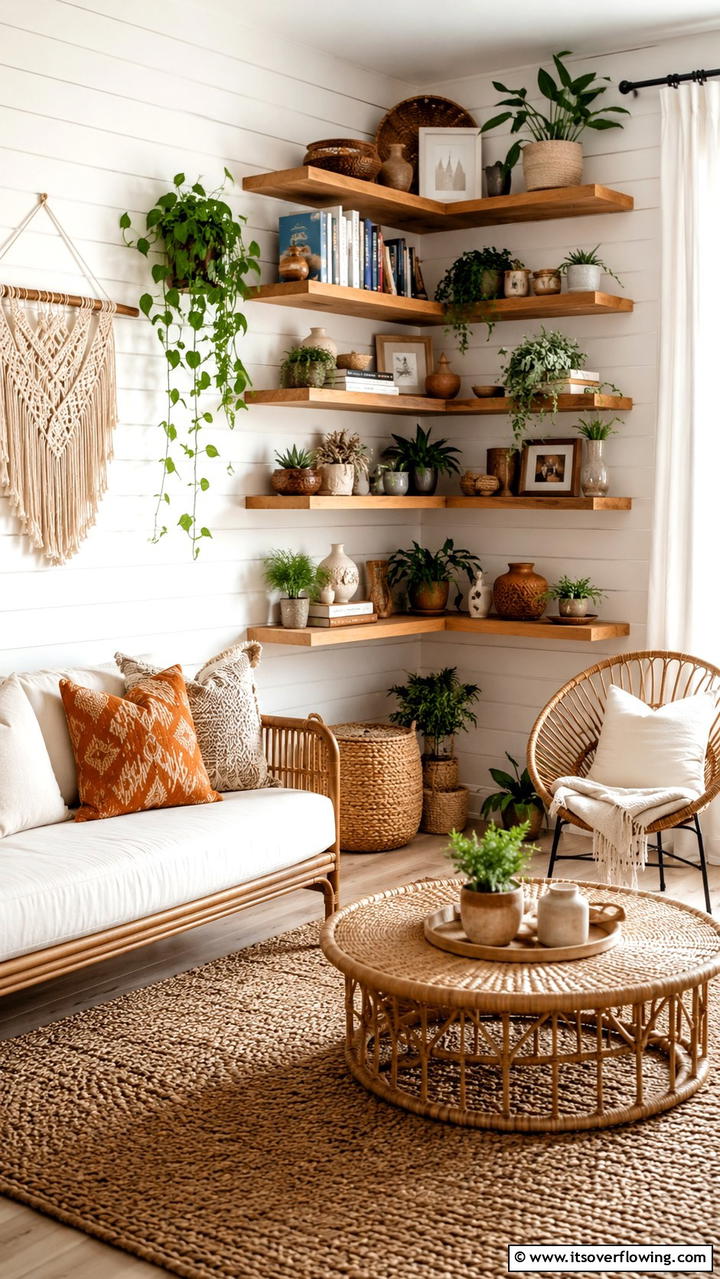 Charming Open Shelving Options - 30 Corner Cabinet Ideas to Maximize Storage in Any Room