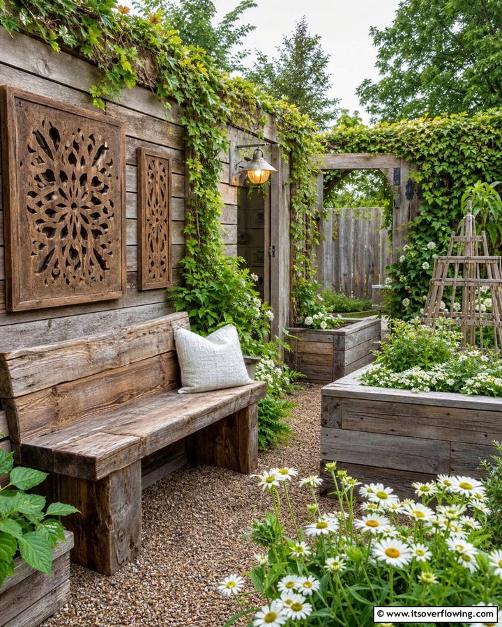 Charming Reclaimed Wood Accents - 21 Backyard Decor Ideas for Inviting Outdoor Entertaining