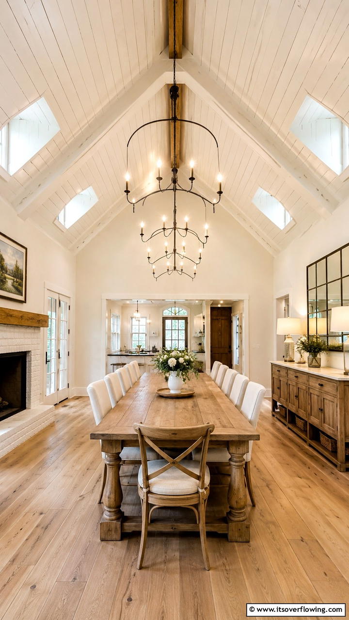 Charming Vaulted Ceiling - 30 Dining Room Ceiling Ideas to Elevate Your Space