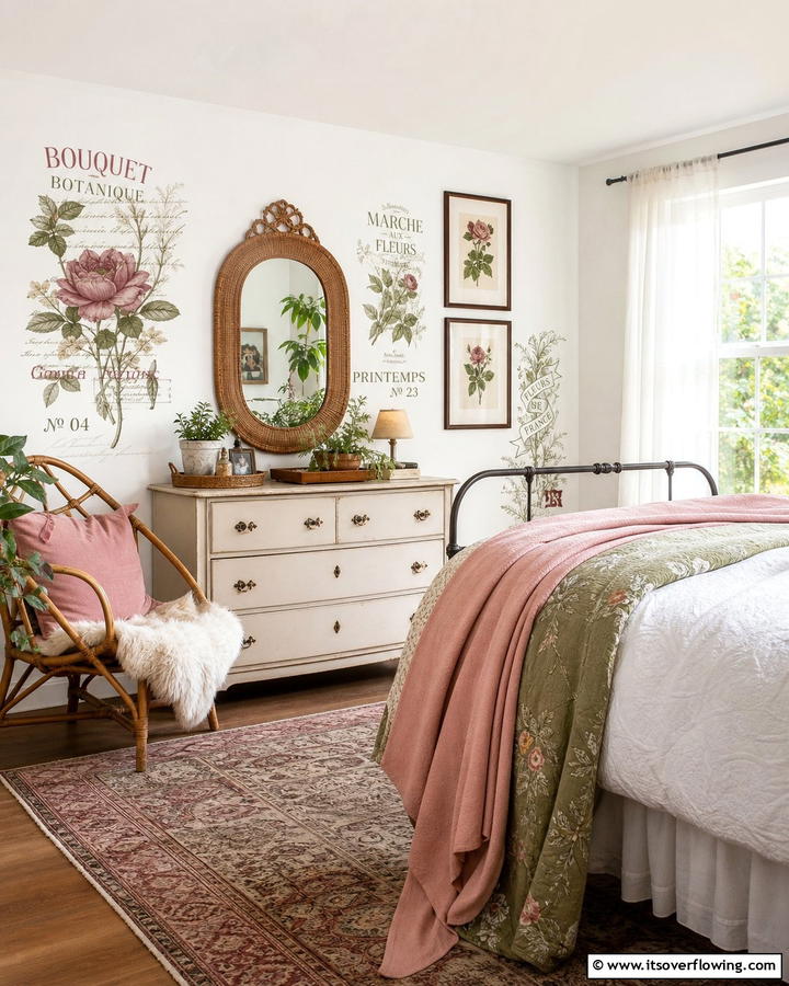 Charming Vintage Decals - 21 Innovative Blank Wall Ideas to Maximize Your Space