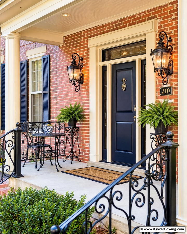 Charming Wrought Iron Accents - 21 Small Porch Decor Ideas for Welcoming Entryways