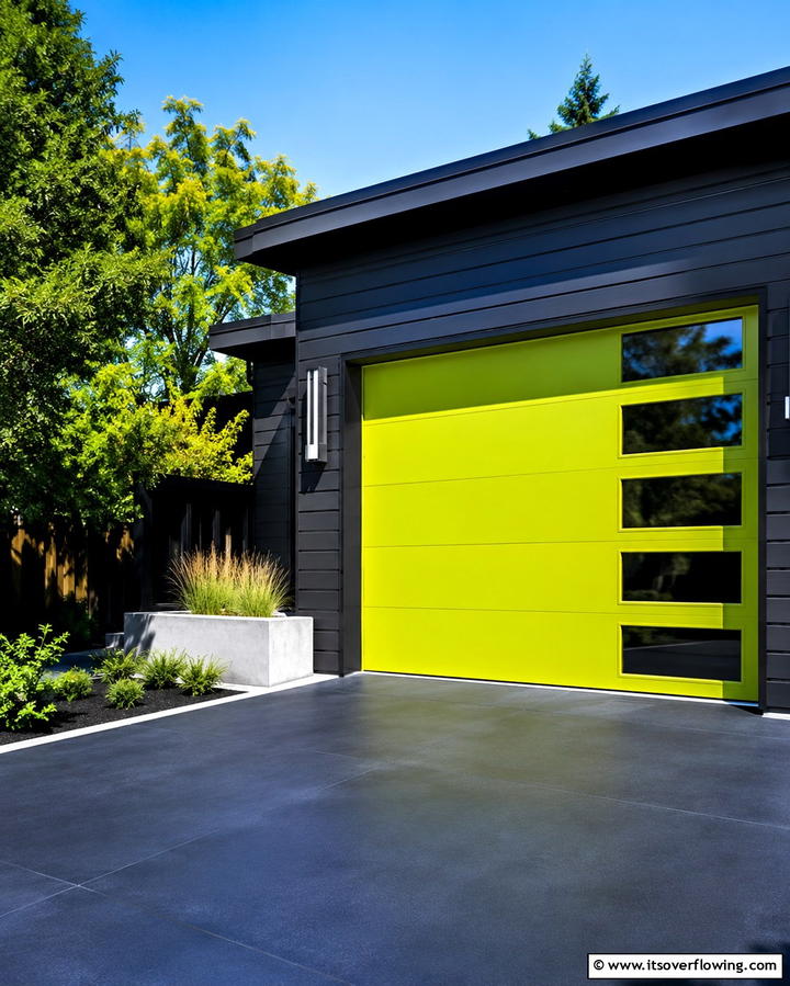 Chartreuse Green Garage Door for Modern Creativity - 25 Green Garage Door Ideas for a Stylish Exterior