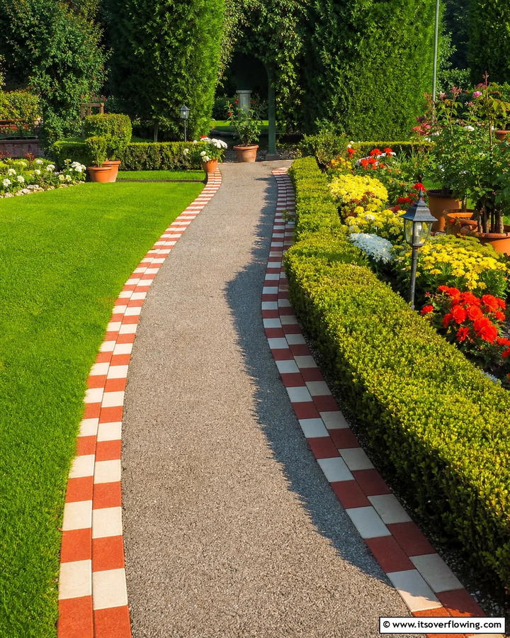 Checkerboard Brick Edging - 20 Brick Edging Ideas- Define Your Garden Spaces
