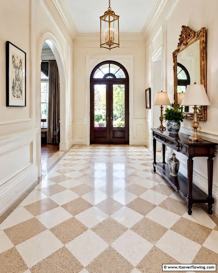 Checkerboard Design - 25 Painted Floor Ideas to Revitalize Your Home