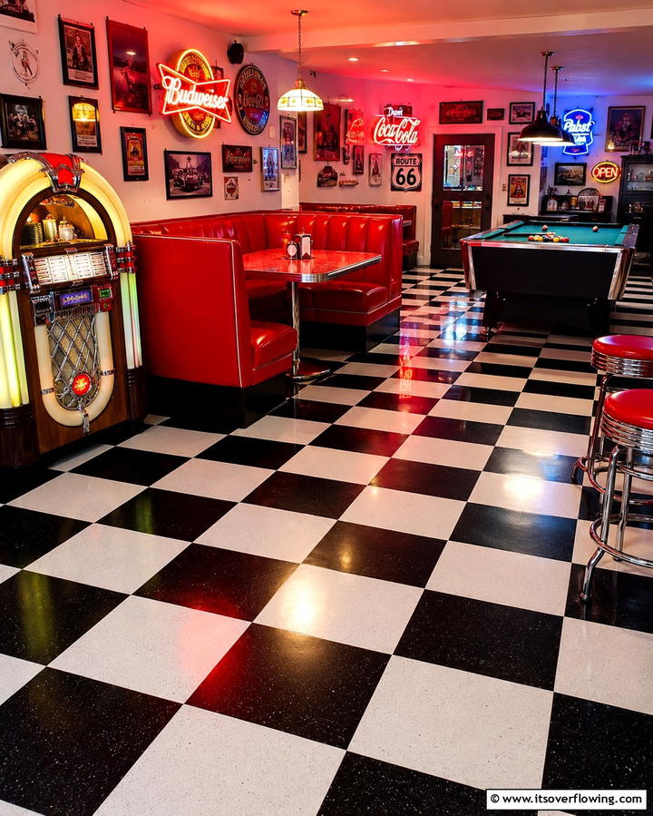 Checkerboard Flooring - 25 Man Cave Flooring Ideas for a Masculine Retreat