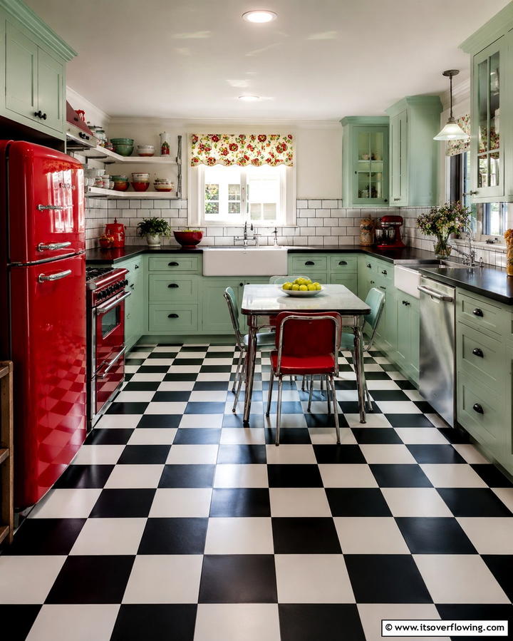 Checkerboard Floors - 30 Retro 70s Kitchen Ideas for a Funky Vintage Makeover