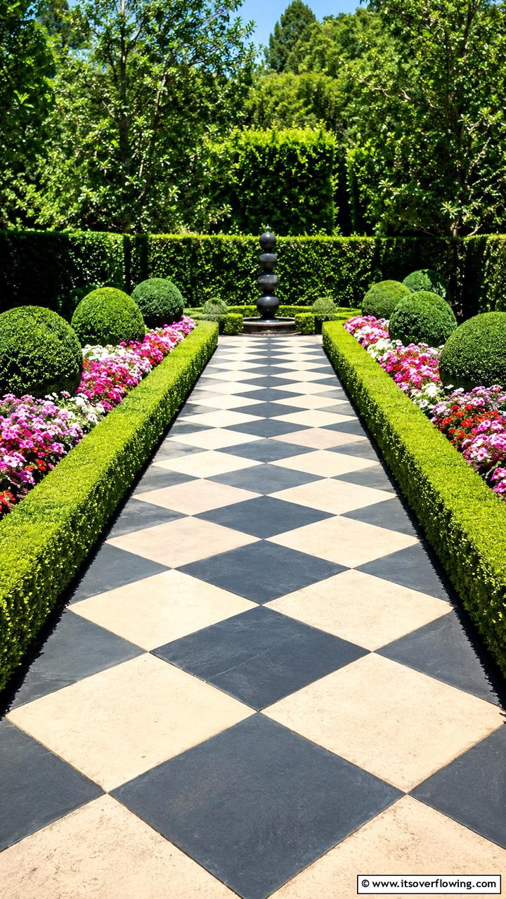 Checkerboard Pattern Flagstone Walkway - 30 Flagstone Walkway Ideas for Charming Pathways