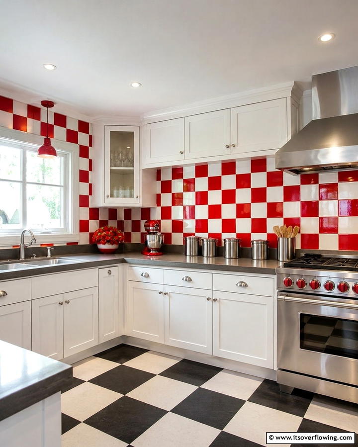 Checkerboard Tile Backsplashes - 30 Vintage 1930s-1940s Kitchen Design Ideas & Inspiration