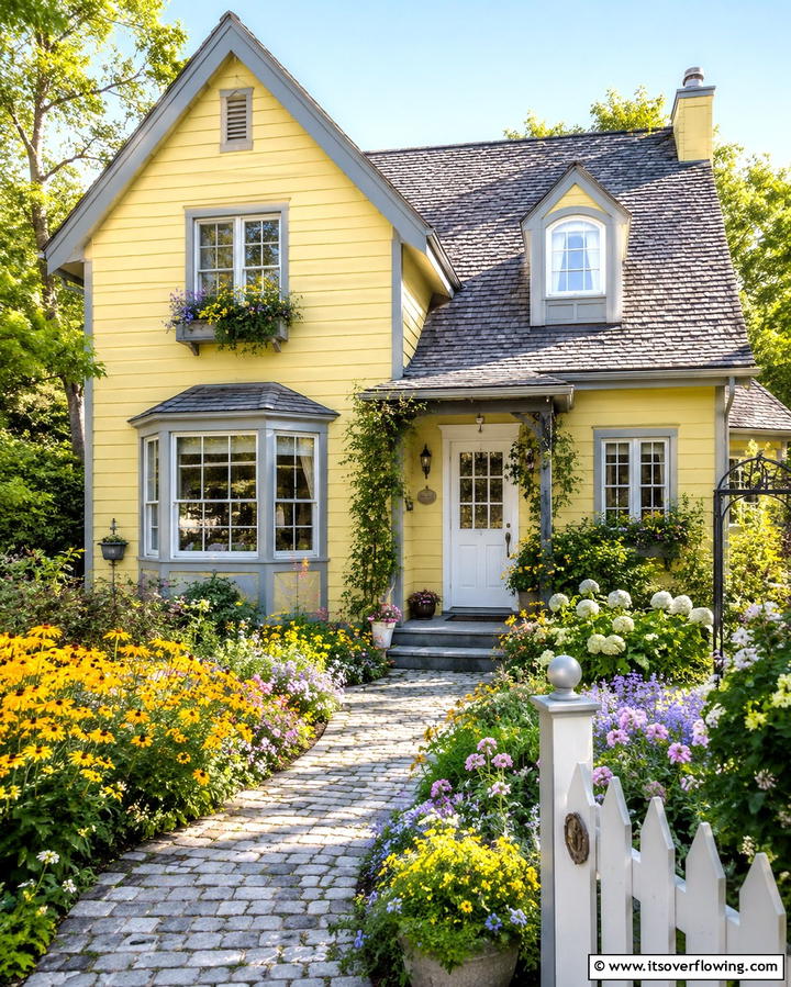 Cheerful Butter Yellow - 25 Trending House Siding Colors for Curb Appeal