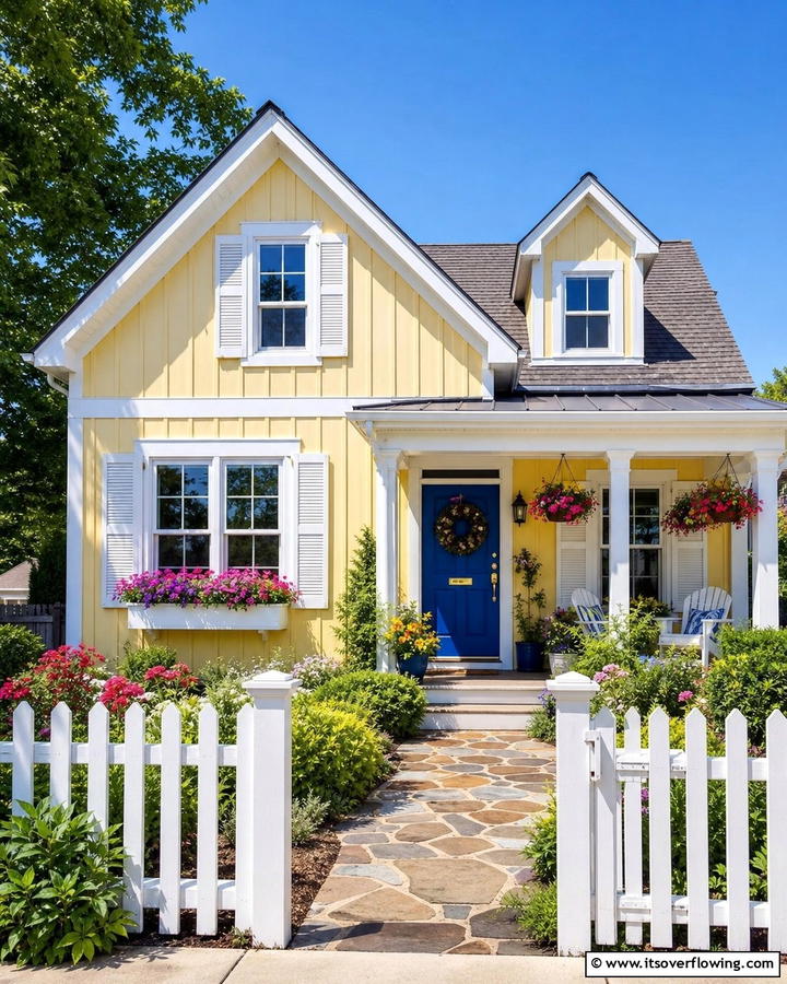 Cheerful Butter Yellow - 25 Board and Batten Siding Colors for Curb Appeal