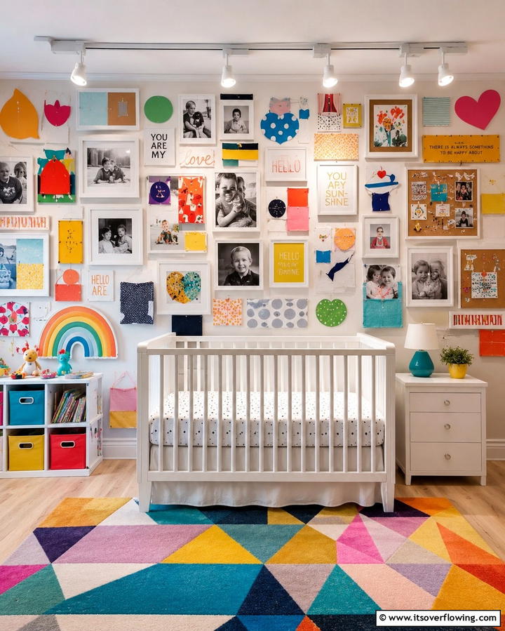 Cheerful Collage Art - 30 Nursery Accent Wall Ideas for a Charming Baby Room