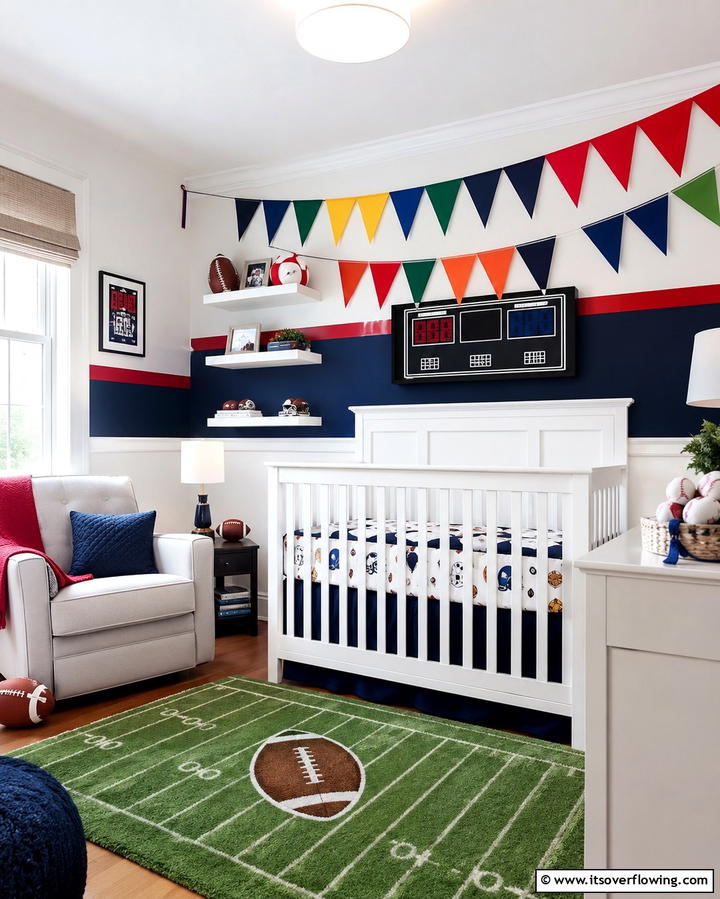 Cheerful Pennant Banners - 20 Sports Nursery Ideas for the Ultimate Fan Baby Room