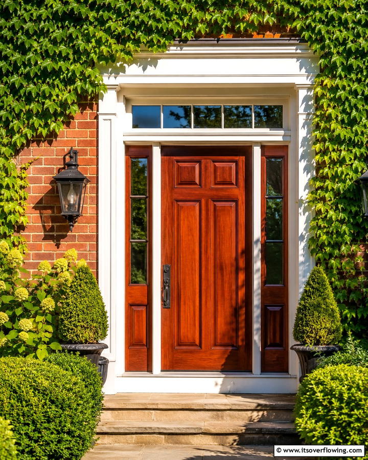 Cherrywood Warmth - 25 Stained Front Door Ideas for Curb Appeal