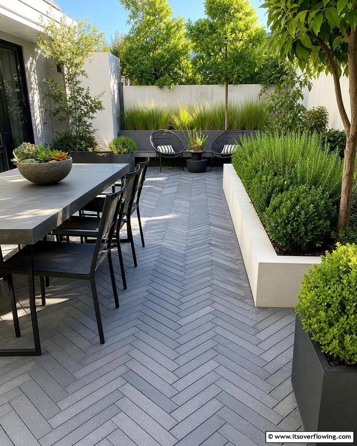 Chevron Brick Pattern - 25 Creative Brick Patio Ideas for Your Backyard