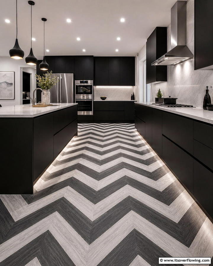 Chevron Chic - 25 Painted Floor Ideas to Revitalize Your Home