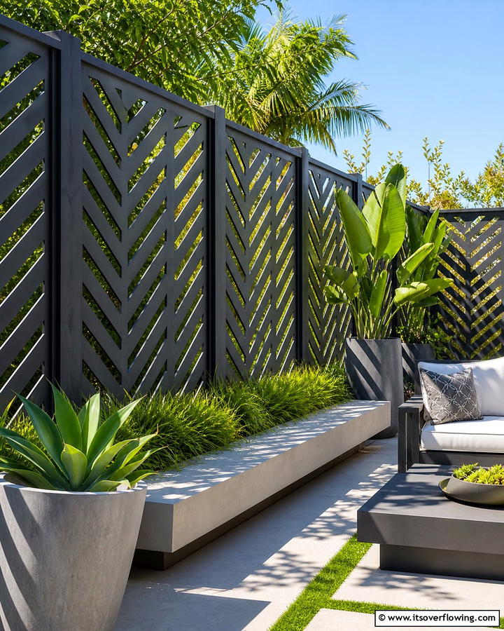 Chevron Pattern Lattice Fence - 20 Lattice Fence Ideas for a Stylish and Functional Garden