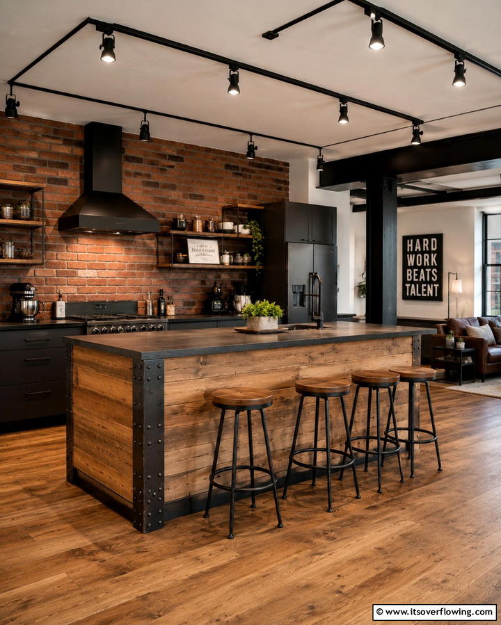 Chevron Pattern Shiplap for Visual Interest - 25 Shiplap Kitchen Island Ideas for a Farmhouse Feel